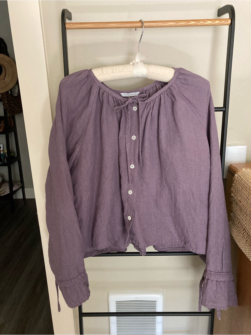 Linenfox Mila Linen Top Dusty Lavender